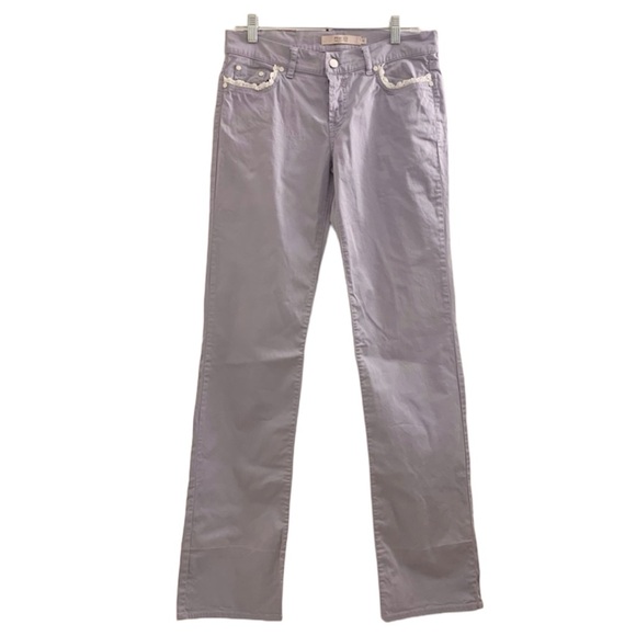 R.E.D VALENTINO PURPLE EYELET LACE PANTS